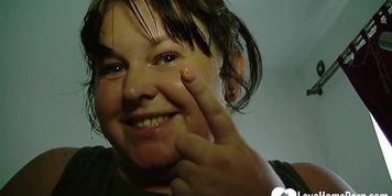 Chubby girl plays with her wet cunt