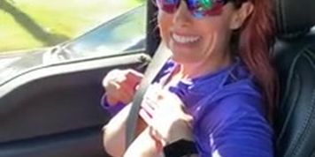Wife Flashing Boobs In Car