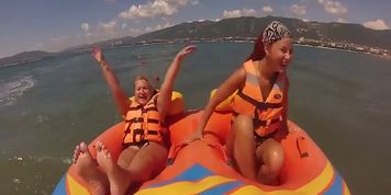 Awesome redhead russian on rubber float 5.10 nice ass
