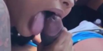 Sexy Brunette Sucking BBC in Her BMW