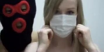 Masked Webcam Girl Play With Bf