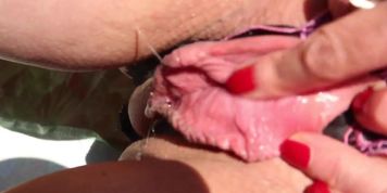 Feuchte Moese im Garten gefingert