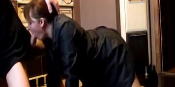 housewife gives blowjob in kitchen