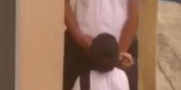 Female goes down for customs officer on hidden camera