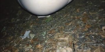 Solo pantyhose farting in the woods