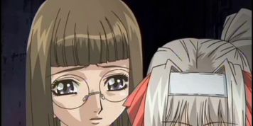 Two Japanese hentai sharing a cock