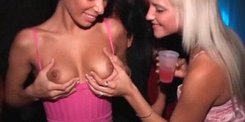 Boob flashing teen babes anxious to have sex at a VIP party