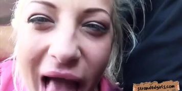 Nasty hitchhiker convinced to get pounded by stranger guy