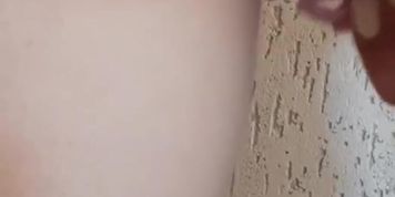 Horney blondy with round natural ass plays with her sensitive pussy