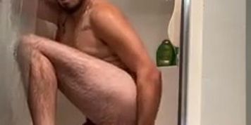 Latino hunk fucks Himself with dildo