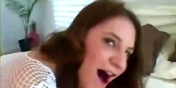 Brunette teen gets banged hard from behind by her stud