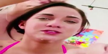 Teen girl pukes on cock (Cadence Lux)