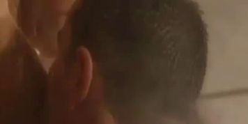 Shower scene gay bj and cumshot action