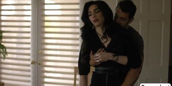 Beautiful trans gets her ass bareback fucked by ex bf