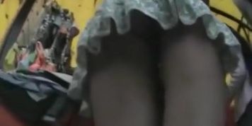 Sexy candid upskirt while shopping for underwear