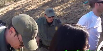 Latina rides rod outdoors