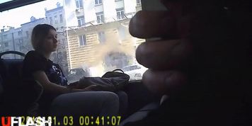 Great flash and cum - she doesn't miss a sstroke!