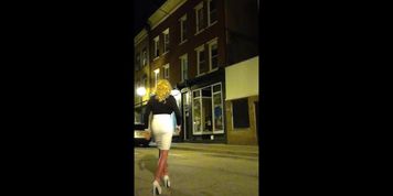 Crossdresser Out for a Night Walk