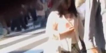 Short Asian got skirt sharked after passing bunch of people