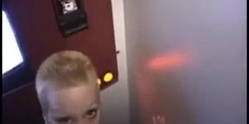 Premature ejaculation with whores at glory hole 1