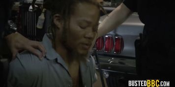 Uniformed MILF banged by tall ebony muscled THUG