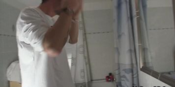 Sexy brunette cheating with the BF's brother