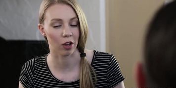 Ike feed Abi Grace his big dick to suck on