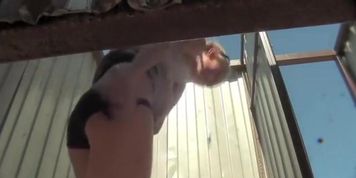 Voyeur sneaked up on her dressing