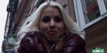 Blonde dj Lynna is spotted by dude and he offers her a quick bj for a couple of bucks