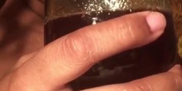 Ebony Femdom Spitting in wine