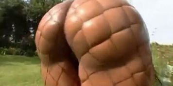 Massive black oily ass bouncing for the camera