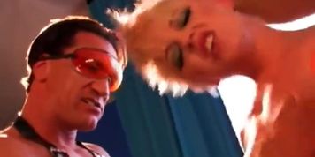 Blonde and slut friend share two big cocks