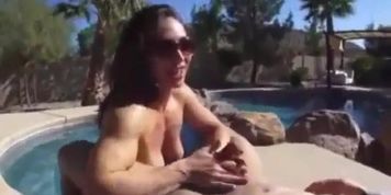 Muscle Goddess BM Fucks Hunk by the Pool