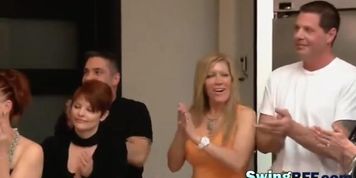Charming wife fucks in swinger orgy and shows how slutty she is