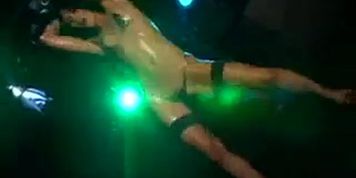 Japanese oiled microbikini dancer