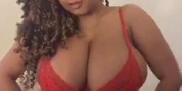 Layla showing off her big caramel boobs