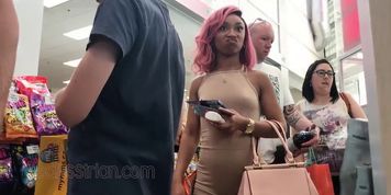 Sexy Ebony Slut Showing Ass Camel-toe and her Sexy little Tittys