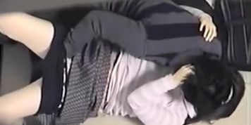 Hairy pussy fingering and hot screw on the stairs