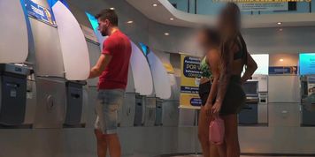 Two Hot Brazilian Real Sisters Get Fucked From The Bank (Antonio Mallorca)