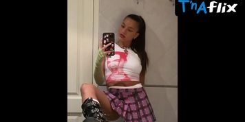 Emilia Mernes Thong Scene  in Emilia Mernes Wearing Sexy Thong And Skirt Instagram