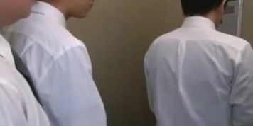 Office lady bukkake blowjob in elevator