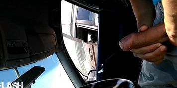 flash and cum in car