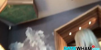 Smoking hot blonde getting her fat t wat smashed rough on the first date
