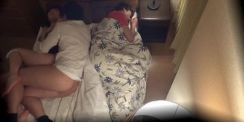Lie down beside her husband, slutty wife cheating with the order guys.