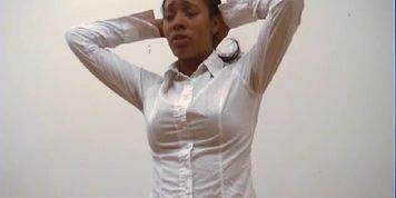 she sit, hands on head, after being spanked