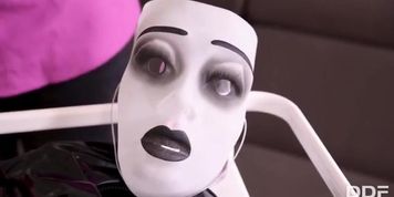 Kinky busty blonde in latex enjoys BBC plowing her anus