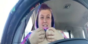 In Walmart parking playing with my titties