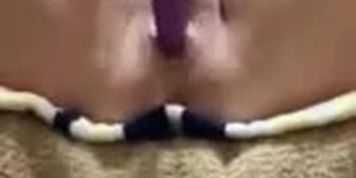 Granny cumming using toy