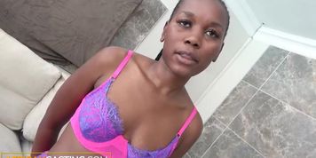 Petite Amateur Black Wannabe Lingerie Model Hard Fucked At Fake Casting!