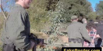 Young sluts are having nasty outdoor threesome by the border